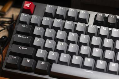 Gray keyboard with red escape key